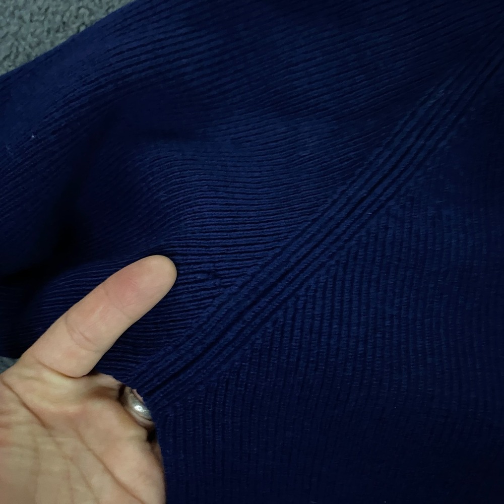 True Vintage 50s 60s Mr. Sid Sweater FITS Men Small Ribbed Knit Wool V-Neck Blue - Picture 8 of 16
